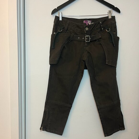 Vintage 2000s Buffalo Low-Rise Utility Denim Capris - Picture 2 of 4